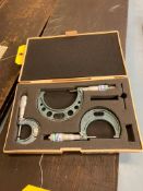 Mitutoyo (3-Piece) Micrometer Set, Range 0-1", 2-3"