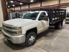 2017 Chevrolet 3500 HD Stake-Side Pick-Up Truck, Knapheide 12' Bed, Vortec 6.0 L V-8 Engine, 4 X 4,