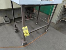 (2) 36" x 22" x 1/8" Thick Steel Rolling Tables, 34" Tall