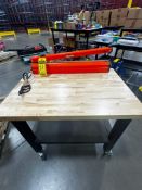 Hacona Impulse Heat Sealer With Cutter Model Number C-620 Mounted On Rolling Butcher Block Top Table