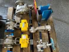 (SRI) Pallet of Valves, (New & Used) Apollo 3" SS Ball, Warren 4" SS Globe, Velan 1-1/2" SS Globe, D