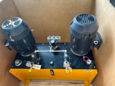 (JBP) (New-in-Crate) International Fluid Power Hydraulic System, (2) Techtop 10 HP Motors, Volt 230/