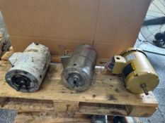 (FJ) Lot of (3) Motors: (2) Baldor-Reliance 1 HP Washdown Motor & Baldor 1 HP Motor