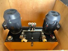 (JBP) (New-in-Crate) International Fluid Power Hydraulic System, (2) Techtop 10 HP Motors, Volt 230/