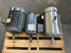 (FJ) Lot of (3) Motors: Baldor 20 HP Super-E Washdown Motor, Magnetek 15 HP Motor & Baldor 20 HP Mot