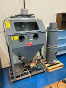 Trinco Mdl 36/BP 2 hole reach-in type blast cabinet w/ reclaim unit, S/N 667171-8