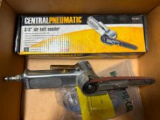 Central Pneumatic 3/8" Air Belt Sander w/ Spare Belts