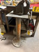 120" x 48" x 5/8" T HD Steel Welding Table w/ Paramo 6" Pedestal Vise Welded On Table