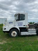 2006 Volvo daycab tractor, #374, model VE D12, 435-hp, Eaton-Fuller 10-speed transmission, T/A, (par