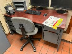 Contents of Office consisting of (2) Desks w/ Chairs, (1) 2-Door & (1) 4-Drawer Cabinets (No Compute