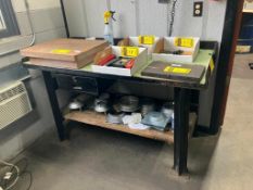 (1) Workbench, Steel Shelf (No Contents), and (1) Office Desk w/ Chair (No Contents)