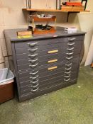 (2) Blueprint Cabinets & Drafting Table