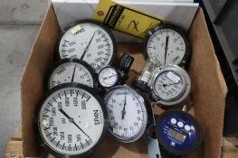 Lot of eight assorted pressure/test gauges in mixed styles and pressure ranges