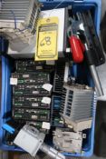 Assorted industrial electronics, circuit boards, modules, and related control components