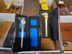(2) Dial Calipers: Draper 12" & Brown & Sharpe 6"