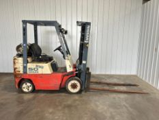 Nissan 5,000-LB. Capacity Forklift, Model C210A25PV, S/N Pj02-9P5722, LPG Fuel, Cushion Tires, 3-Sta