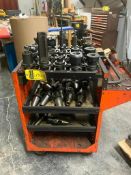 Approximately (35) Cat 50 Taper Tool Holders w/ Portable Tool Cart