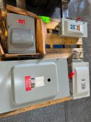 (F) New & Used, Pallet of Heavy-Duty Safety Switches, Square D 200 Amp, American 60 Amp, Siemens 60