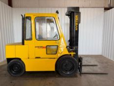 Hyster 8,000-LB. Capacity Forklift, Model H80E, Gasoline, Solid Pneumatic Tires, 3-Stage Mast, 42" F