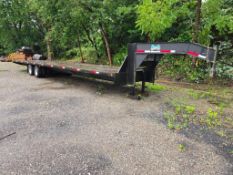 2000 40" Tandem Axle Gooseneck Flat Bed Trailer, Dual Tire Axles, 8' Wide Wood Deck, Stake Bed, PA S