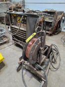 Lincoln Idealarc DC-400 CV-VV DC Arc Welder w/ Lincoln Wire Feeder on Caster, Welder on Bottle Cart