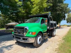2015 Ford F650 Single Axle Dump Truck, Triton V10 Engine, Ledwell Bed, Auto tarp, Hitch, 31,232 Mile