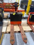TOYOTA ELECTRIC PALLET JACK, MODEL: 7HBW23, S/N: 7HBW23-34195, 24-VOLT, *$25 LOADING FEE WILL BE ADD