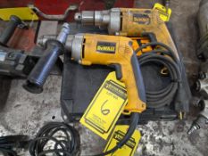 (3) Dewalt VSR 1/2" Electric Drills, (1) in Case