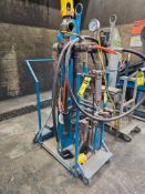 HD Acetylene Torch Cart with Twin, Hard Pipe Lines, Gauges