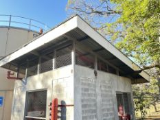 Lote de estructura, contiene: techumbre de 7x5.2 de PTR 4 x 4 con malla ciclónica y monten de 4x2.