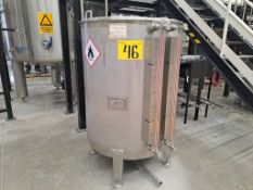 EPISA Stainless steel cutting tank, with a capacity of 450 liters, a diameter of 1.00 meters, and a