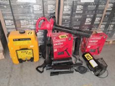 Lot of 3 pieces, Includes: (1) CRAFTZMAN Corded Blower/Vacuum/Shredder with various attachments, 12