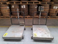 Lot of 2 TORREY Portable Scales, Model EQ-400, with a capacity of 400 kg. / Lote de 2 Basculas Port