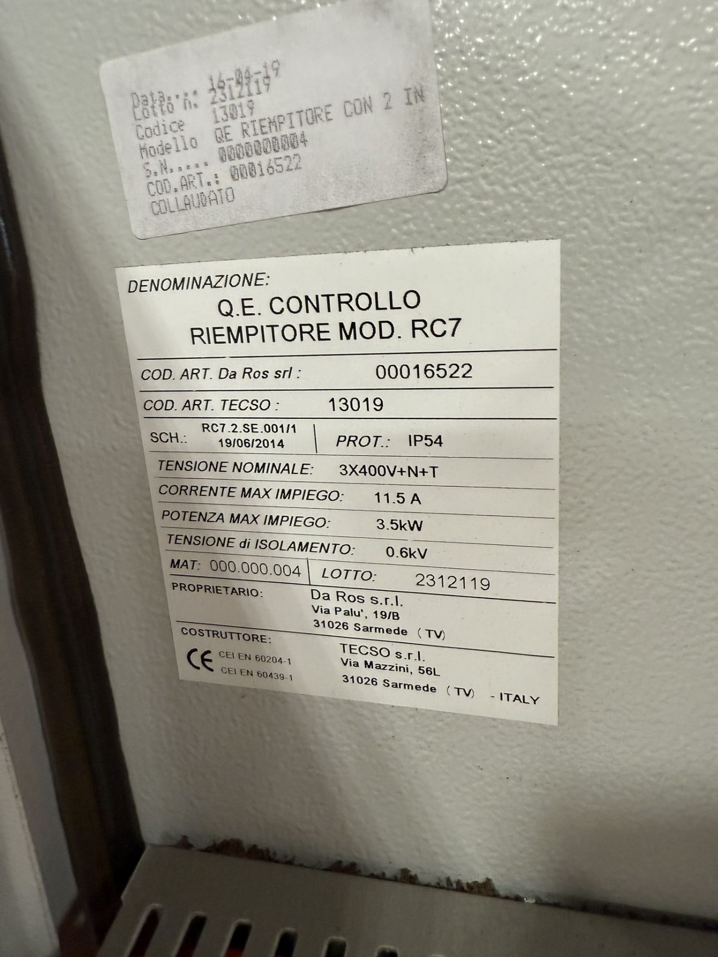 2019 Da Ros Srl Model LR600 Drum Seeder, Includes 2019 De Ros SRL Model DP4 Destack | Rig Fee $525 - Image 15 of 24