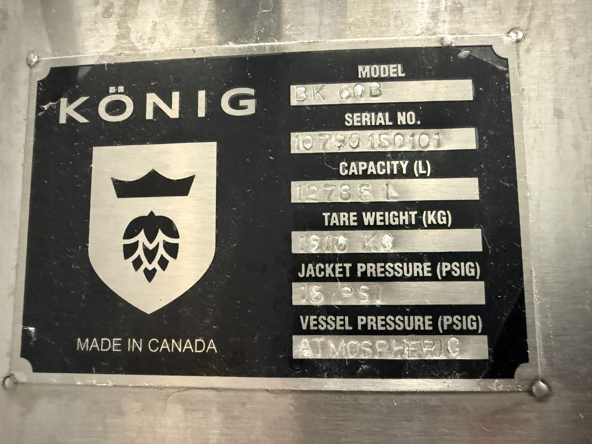 2012 JV Northwest and Konig 60 BBL Stainless Steel 5 Vessel Brewhouse- JV North Wes | Rig Fee $26400 - Image 31 of 52