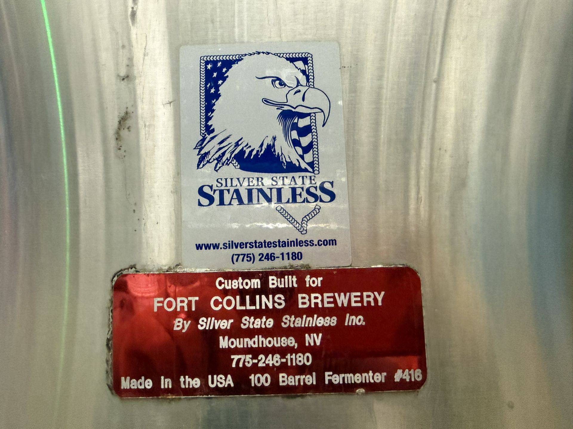 Silver State Stainless 100 BBL (Approx 3,900 Gal Max Capacity) Stainless Steel Ferm | Rig Fee $2500 - Image 7 of 7
