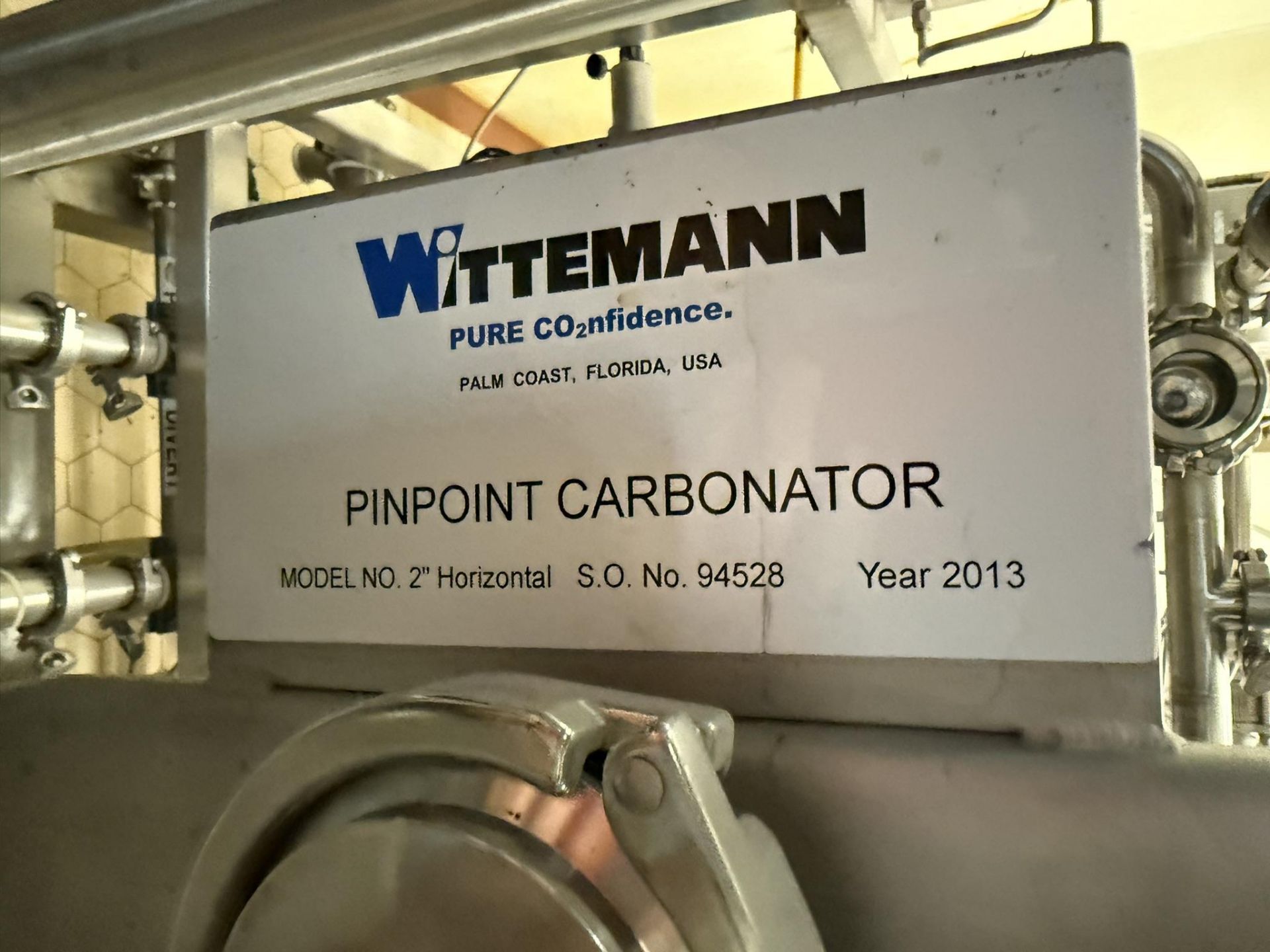 Wittemann Model 2" Horizontal Pinpoint Carbonator, S#94528 (Site Tag: 38) | Rig Fee $150 - Image 3 of 3