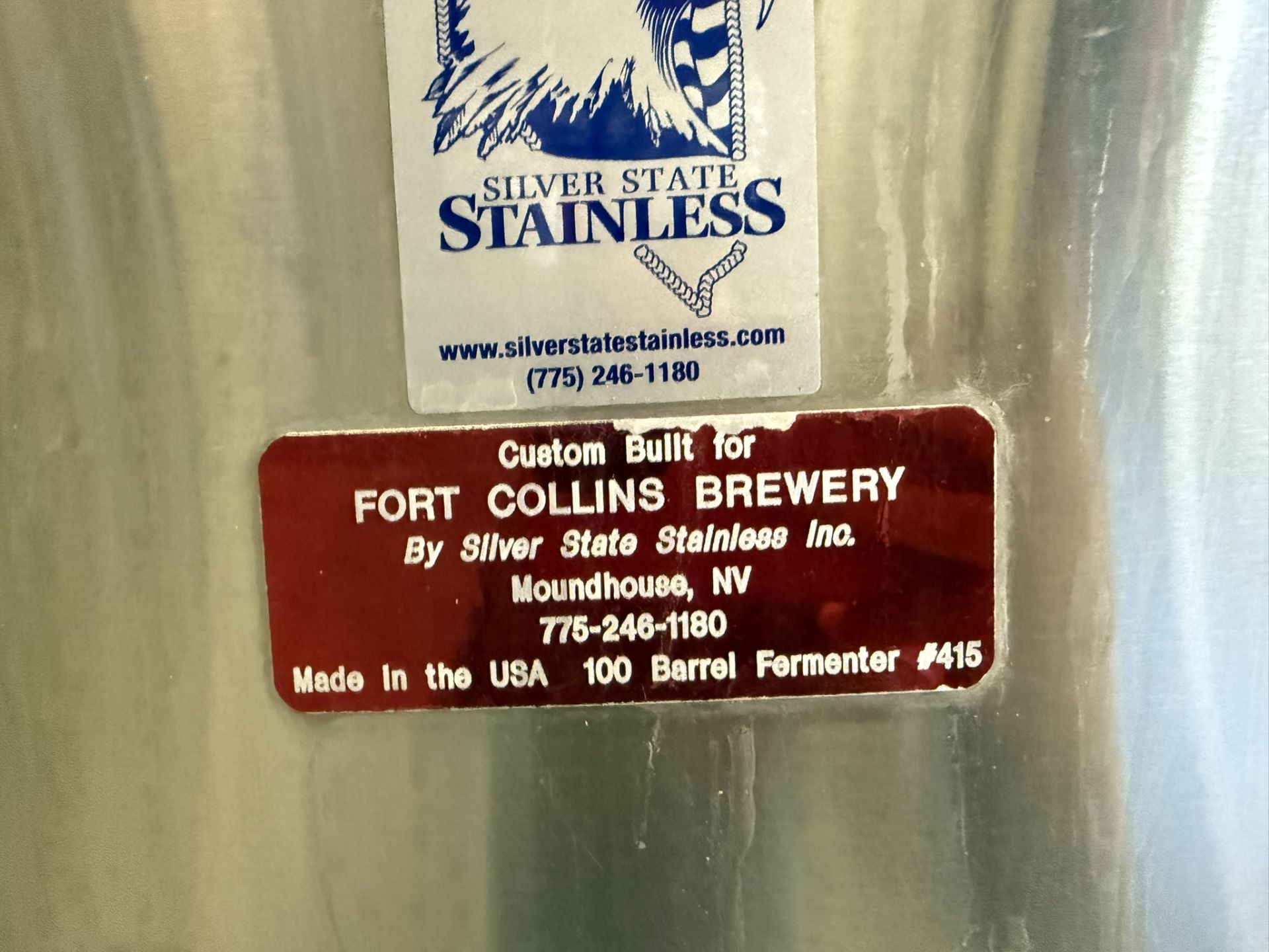 Silver State Stainless 100 BBL (Approx 3,900 Gal Max Capacity) Stainless Steel Ferm | Rig Fee $2500 - Image 9 of 9