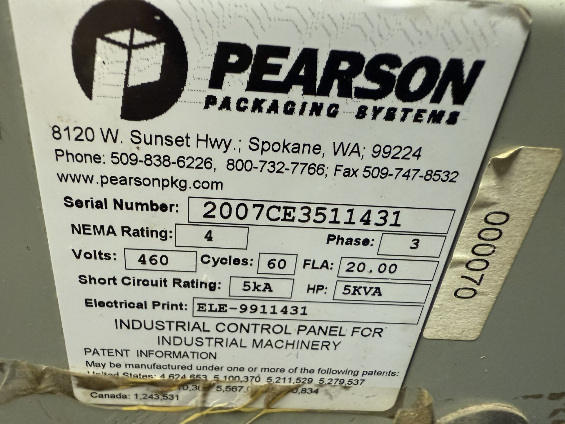 2007 R.A. Pearson Model CE35 Case Erector, 460 V, S#2007CE3511431 | Rig Fee $1200 - Image 11 of 11