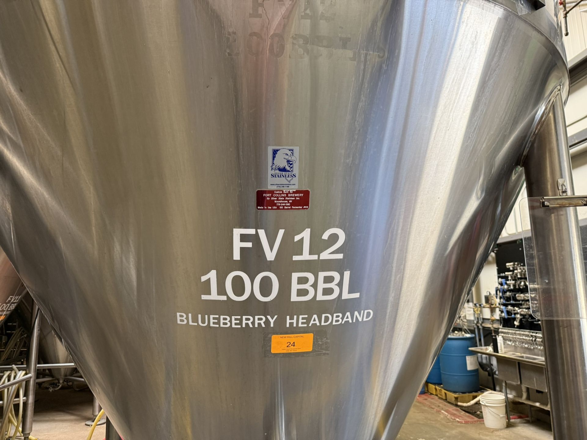 Silver State Stainless 100 BBL (Approx 3,900 Gal Max Capacity) Stainless Steel Ferm | Rig Fee $2500 - Image 8 of 9