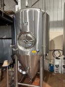 15 BBL Stainless Steel Unitank - Cone Bottom, Glycol Jacketed, Mandoor, CIP and Racking Arms (