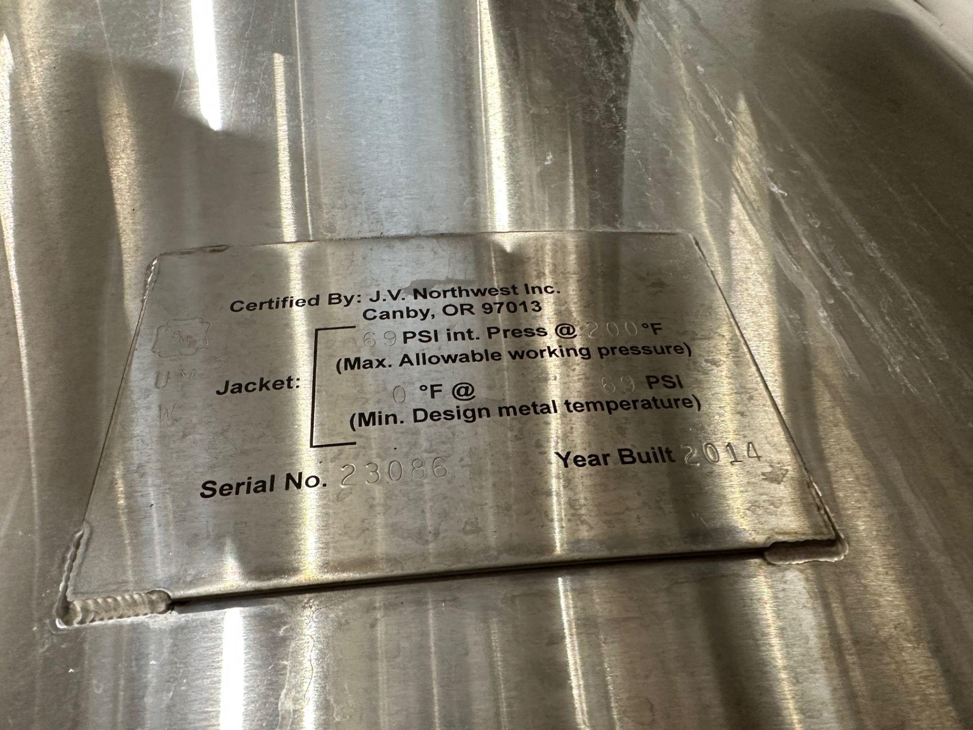 JVNW 40 BBL Stainless Steel Fermentation Tank - Cone Bottom, Glycol Jacket | Rig Fee $1200 - Image 5 of 5
