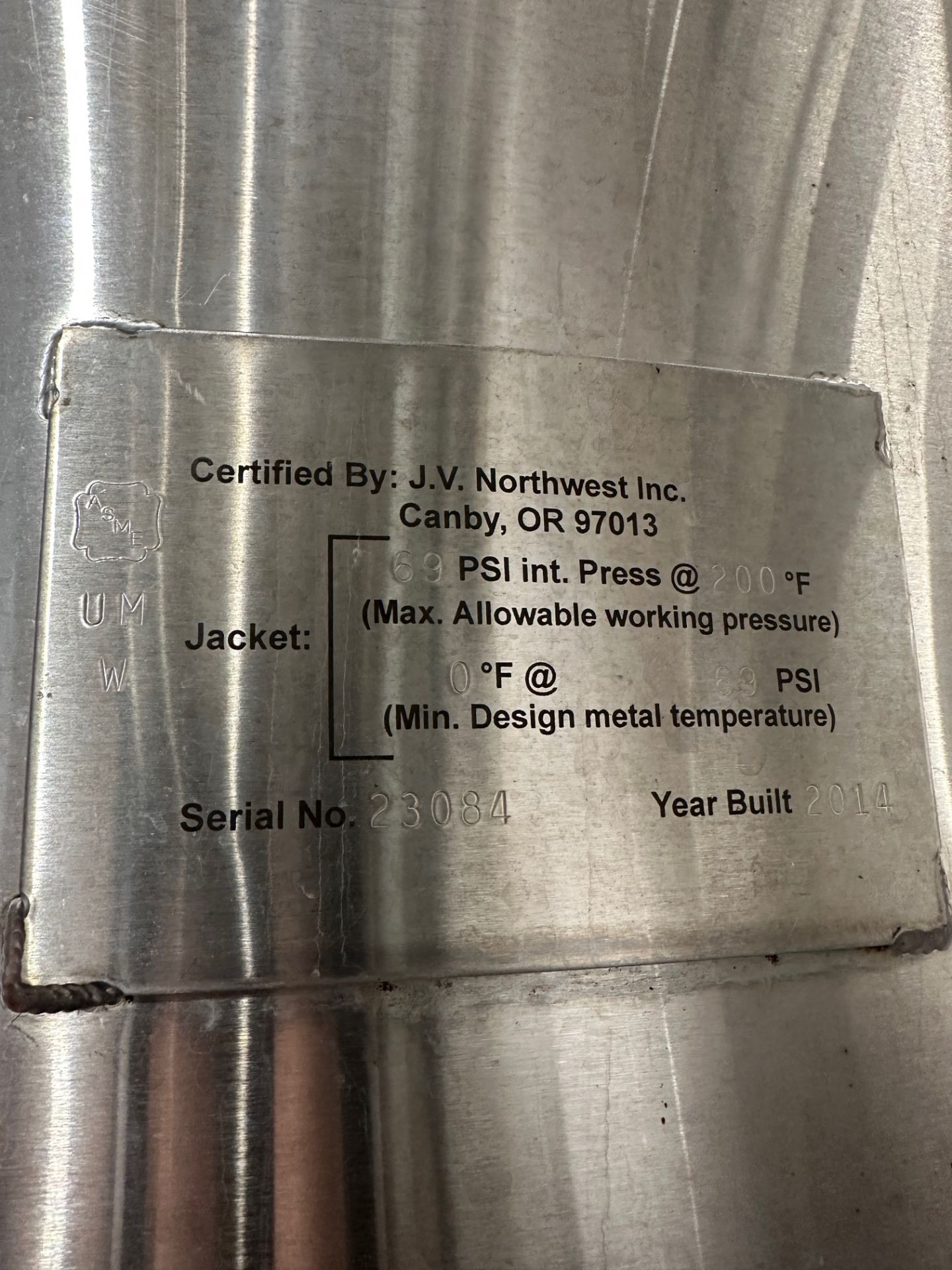 JVNW 20 BBL Stainless Steel Fermentation Tank - Cone Bottom, Glycol Jacket | Rig Fee $1000 - Image 5 of 5