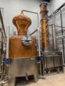 2017 Arnold Holstein Model SH 1900 Hybrid Copper Pot & Column Still (Light Use), 3500 L (925 Gal)