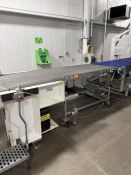 Kofab Model Open Discharge Conveyor, Mounted on Casters, Wire Mesh Belt approx 41 1/2" Wide, Overall