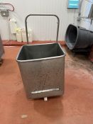 Koch Stainless Steel Dump Buggy with Cart- Inside Dims Approx 25" L X 25" W X 30" Tall