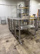 Stainless Steel Cart- QTY (4) Approx 4'8" L X 2'7" W X 5'3" Tall