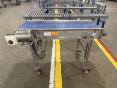 Stainless Steel Conveyor Mounted on Casters- Approx 5' L X 16" Wide Belt, Drive-.5 HP, 1155 RPM,