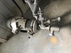 Stainless Steel 7.5 HP Centrifugal Pump, 2.5" Inlet, 1.5" Outlet, Check Valve