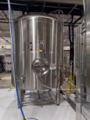 (Approx) 3,000 Gallon Stainless Steel Brite Tank, Glycol Jacket, Dish Bottom, Side Manway, Sight